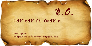 Mátéfi Omár névjegykártya